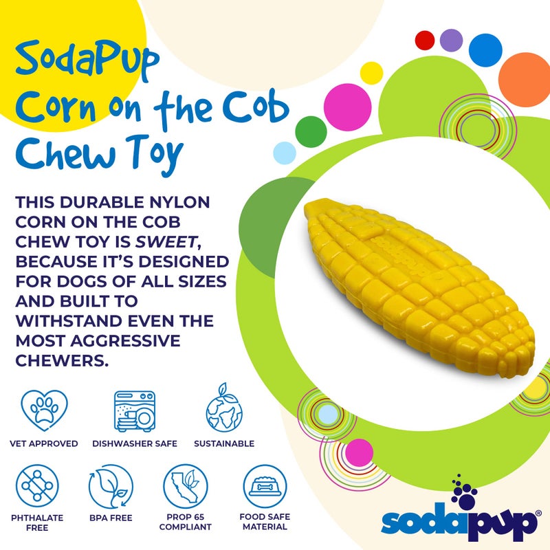 SodaPup Corn on The Cob â€“ Durable Dog Chew Toy Made in USA from Non-Toxic, Pet Safe, Food Safe Nylon Material for Mental Stimulation, Clean Teeth, Fresh Breath, Problem Chewing, Calming Nerves & More - Image 3